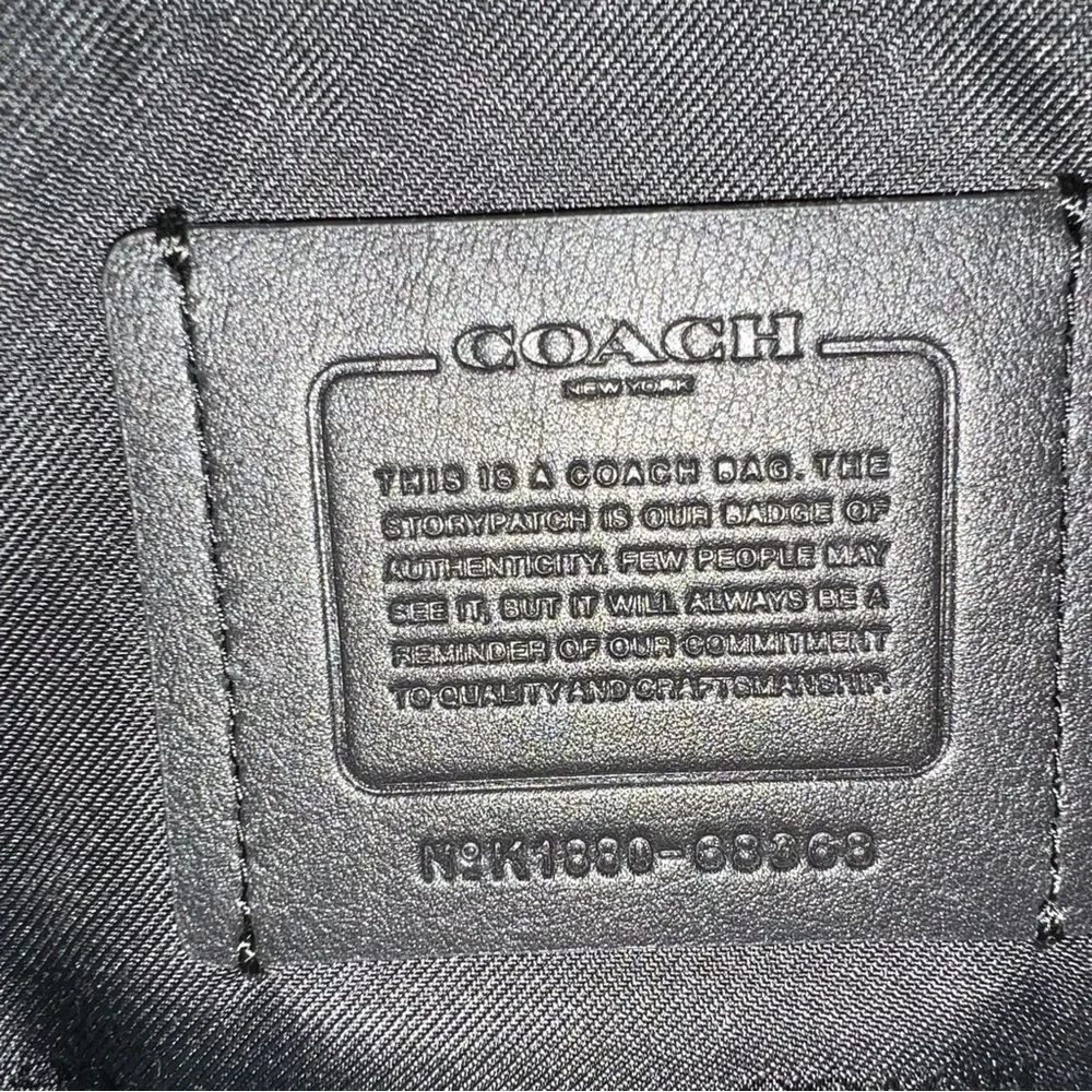 NWOT Coach Metropolitan Slim Messenger In Signature Canvas Charcoal Black 68368